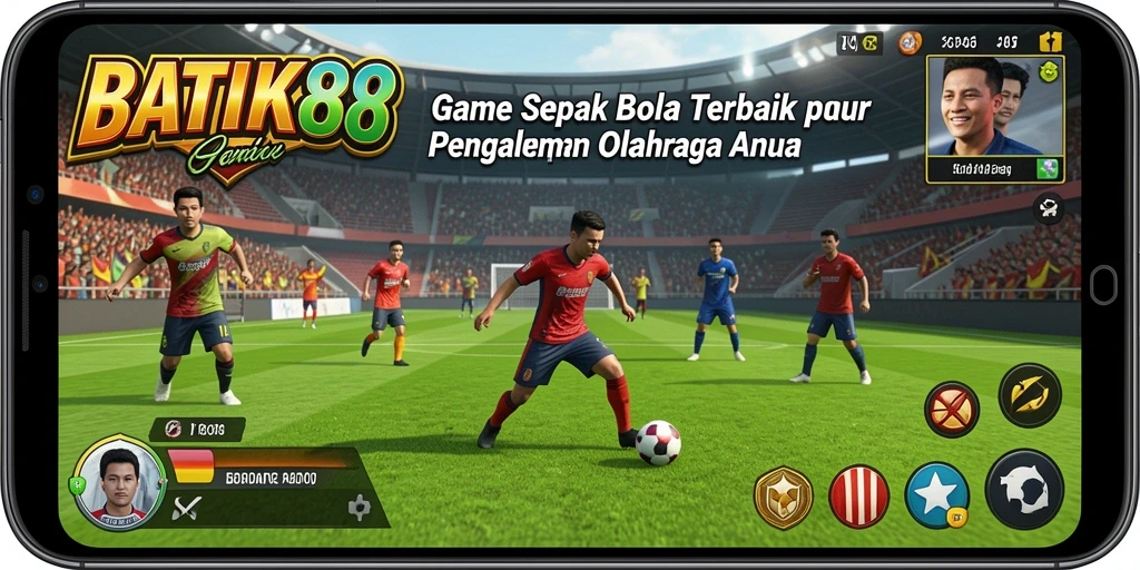 Tangkapan layar gameplay yang menegangkan dalam game sepak bola.