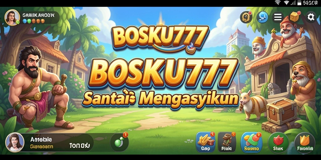 Tampilan gameplay BOSKU777 yang penuh warna dan menghibur.