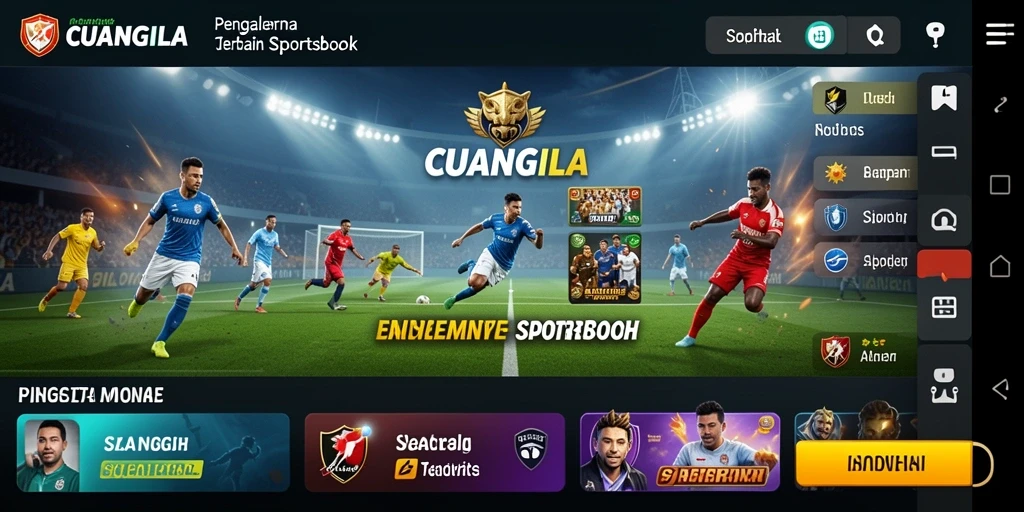 Tangkapan layar gameplay CUANGILA menunjukkan antarmuka sportsbook yang menarik.