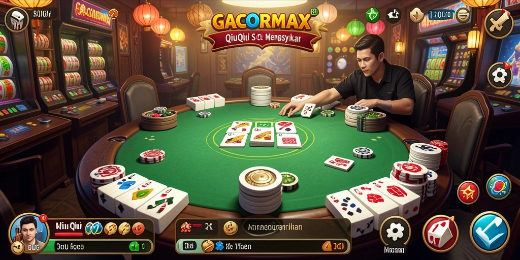 Screenshot gameplay menarik dari GACORMAX yang menunjukkan QiuQiu.