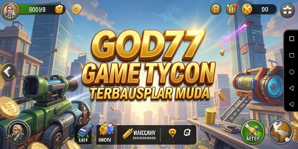 Tangkapan layar gameplay <strong>GOD77</strong> yang menunjukkan manajemen bisnis yang seru.