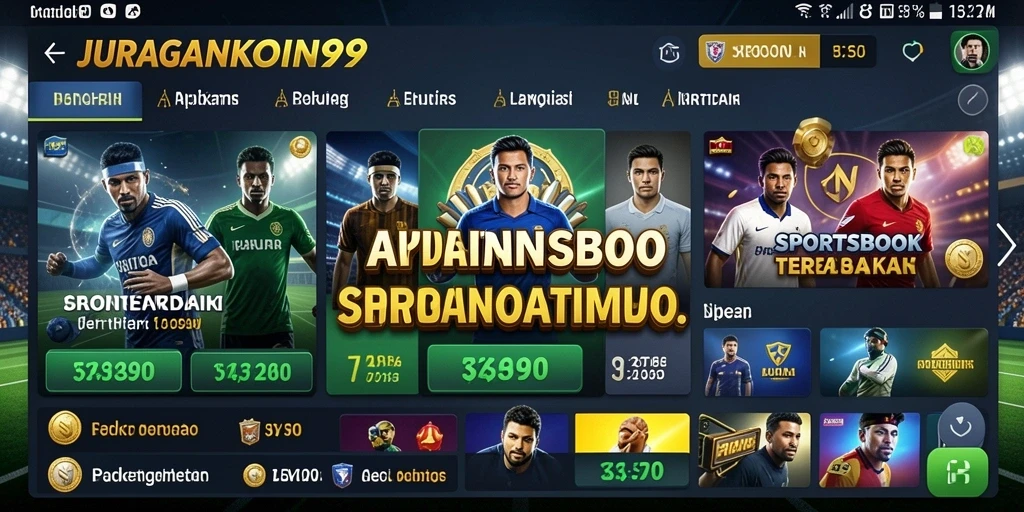 Screenshot menampilkan antarmuka taruhan olahraga di JURAGANKOIN99.