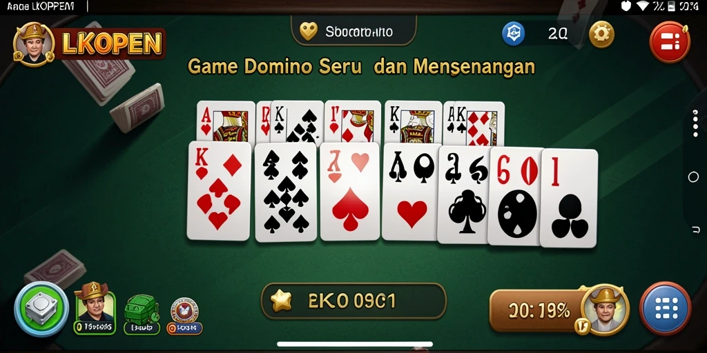 Tampilan gameplay seru di LKOPEN yang penuh tantangan domino.