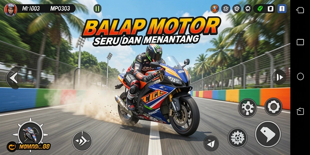 Tampilan seru dari gameplay balap motor di MPO303.