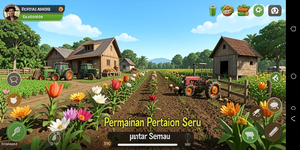 Gameplay S80 menampilkan aktivitas pertanian yang seru dan interaktif.