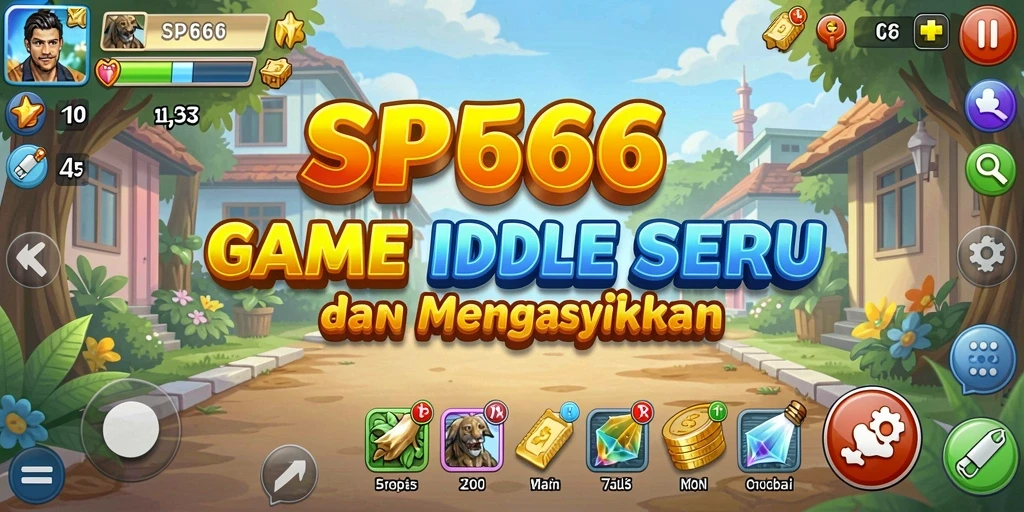Tangkapan layar utama SP666 yang menunjukkan gameplay Idle yang menarik.