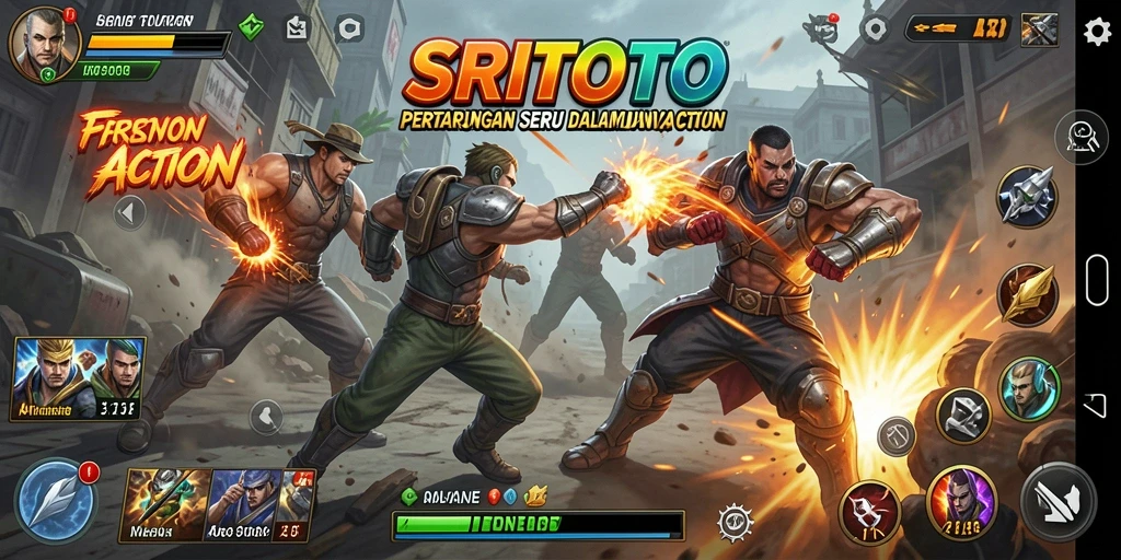 Screenshot utama SRITOTO menampilkan aksi pertarungan yang mendebarkan.
