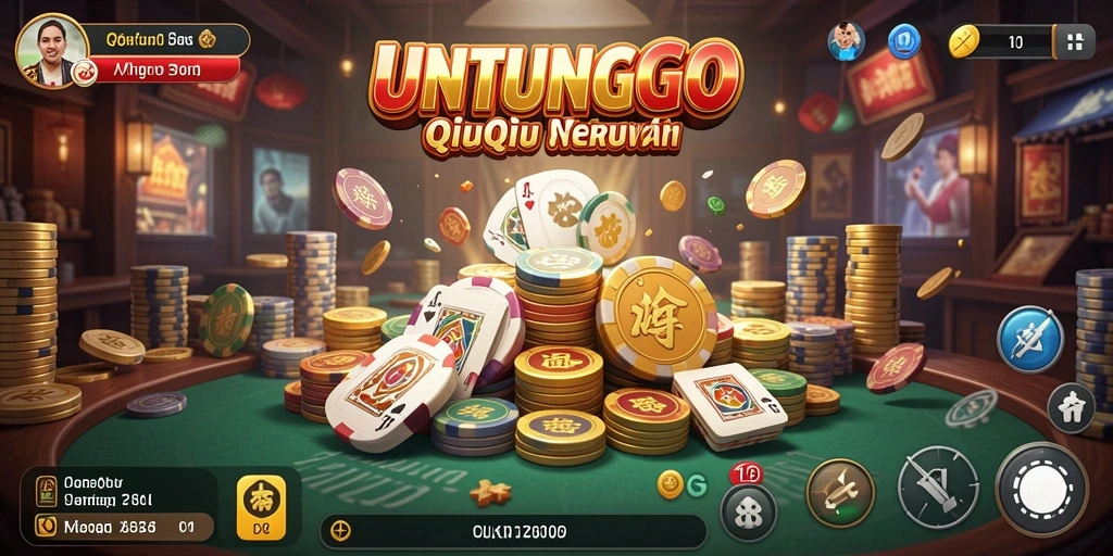 Tampilan screenshot UNTUNGGO yang menampilkan aksi seru dalam gameplay QiuQiu.