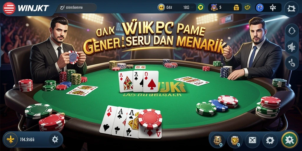 Tampilan gameplay menegangkan dalam permainan poker.
