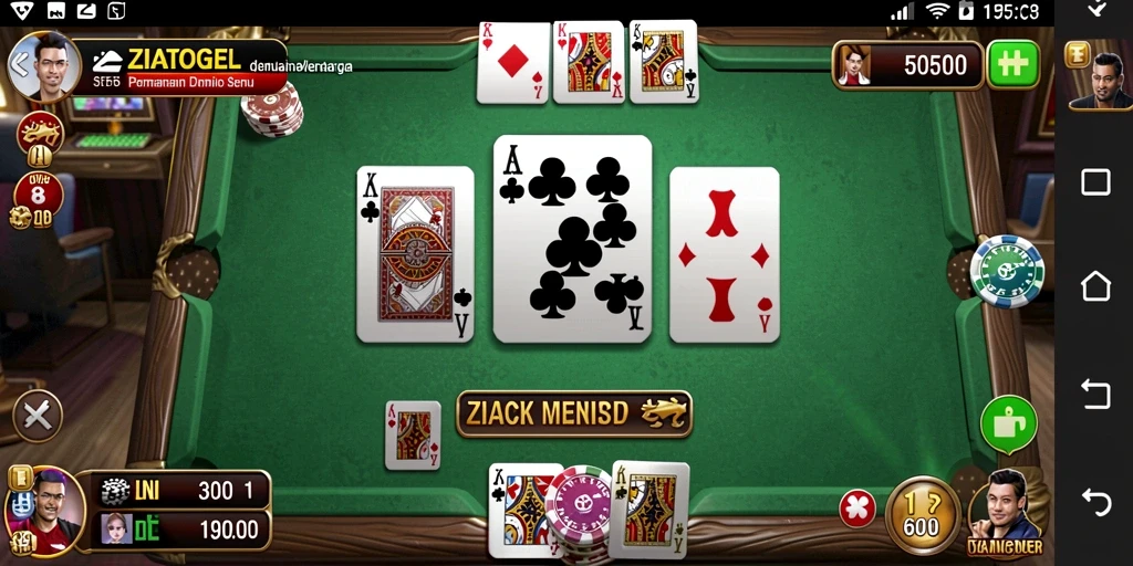 Tampilan gameplay ZIATOGEL dengan suasana domino yang menegangkan.